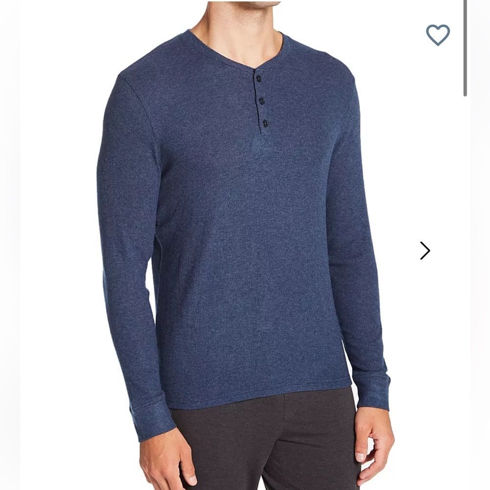 NEW NWT Tommy John Lounge Modal Blend Henley Dress Blues Heather Shirt 2XL